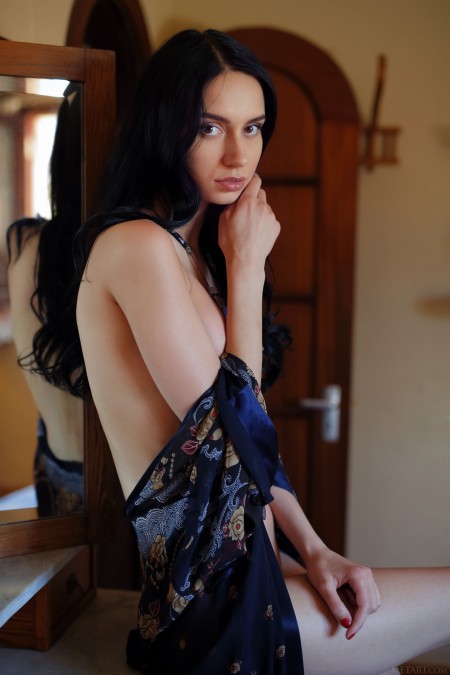 Изысканная модель в эротической фотосессии